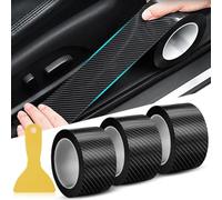 NANNANQIPEI 3 Pièces Rouleaux Film Carbone Anti-Rayures pour BMW F30 F31 F34 F10 F11 F07 F12 F13 X3 X4 X5 X6, Bande de Seuil de Porte, Autocollant Adhésif Protection Voiture (7 cm x 10 M/Rouleau)