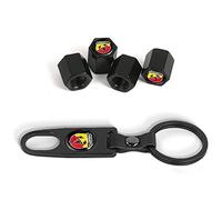 NANNUT 4pcs Bouchons Valve Pneu de Voiture, pour Abarth, Bouchons Valve avec Anneau en Caoutchouc, Couvercles Tige Étanches à Poussière, Accessoires Décoration Extérieure