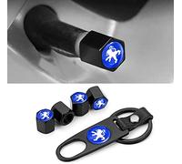 NANNUT 4pcs Capuchon de Valve Auto, Bouchons Valve avec Anneau en Caoutchouc, Couvercles Tige Étanches à Poussière, Accessoires Extérieure, pour Peugeot 106 107 108 205 206 207 208 301 306