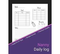 Nanny Daily Log: Simple Baby & Toddler Schedule Tracking Book: Feed, Sleep, Diapers, Activity & Notes, Baby Log Sheet