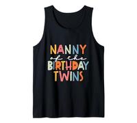 Nanny of The Birthday Twins Kids Arrière-Grand-mère Twin Bday Débardeur
