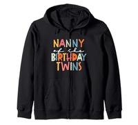 Nanny of The Birthday Twins Kids Arrière-Grand-mère Twin Bday Sweat à Capuche