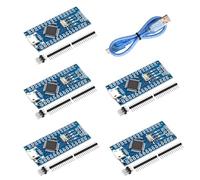 Nano 328P V3 Carte de développement microcontrôleur AYWHP Carte mère 5 pièces avec micropuce CH340G avec câble USB Microcontrôleur 5V 16M Interface Micro USB Compatible avec Arduino IDE