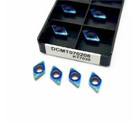 Nano-blue Lot De 10 Plaquettes De Tournage En Carbure DCMT070204 KT7030, Outil De Coupe DCMT070208 KT7030, Acier Haute Dureté Plaquettes de Carbure CNC(DCMT070208 KT7030)