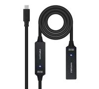 Nanocable 10.01.1312 - Câble USB 3.2 avec amplificateur type C/M-C/H, 10 m, noir