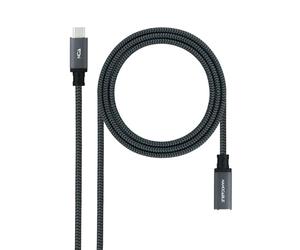 Nano Cable 10.01.4500-COMB - Câble USB 3.2 GEN2X2 100 W 4K/60 Hz, USB-C/M-USB-C/H, noir/gris, 0,5 m