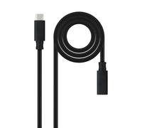 Nano Cable 10.01.4502 - Câble USB 3.2 GEN2X2 100W 4K/60HZ, USB-C/M-USB-C/H, noir, 2 m