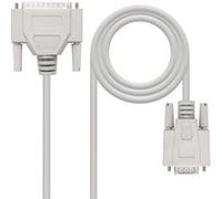 Nanocable Câble série RS232 10.14.0802 null modem DB9/DB25 mâle-femelle 1,8 m