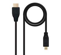 Nanocable Câble HDMI 10.15.3502 Micro (Type D) vers Standard (Type A) 1,8 m v1.4 Noir