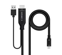 Nano Cable 10.15.4354 - Câble convertisseur HDMI vers USB-C - 1,8 m, Plug & Play, haute résolution 4K à 60Hz, compatible avec HDMI 2.0 et DP Alt Mode, couleur noire