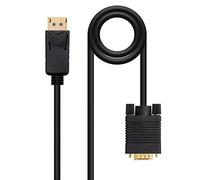 Nano Cable 10.15.4401 Câble Convertisseur Displayport vers VGA, Displayport/Mâle - VGA/Mâle, Noir, 1 m