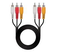 Nano Cable 10.24.0802 - Cable audio-video 3 x RCA M/M (1.8 mètres), couleur noir