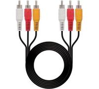 Nano Cable 10.24.0802 - Cable audio-video 3 x RCA M/M (1.8 mètres), couleur noir Noir G