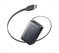 Nano External Battery 10000mah With Retractable Instacord Cable 70cm, Compact Power Bank 45w Max Power Bank, Smart Display, For Iphone 16 Pro Max, Ipad, Galaxy, Pixel