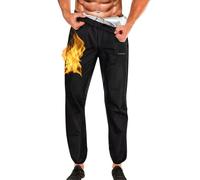 Nano Hertz Pantalon de transpiration Minceur Sauna Sweat Pants Brûle Graisse Gym Sans Manches Fitness Sport Boxe Course Homme, Noir , XL