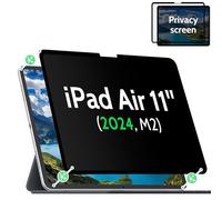 Nano Protection d'écran de confidentialité compatible avec iPad Air 11 2024 6ème génération (A2902/A2903/A2904), film anti-lumière bleue anti-reflet, filtre anti-espion, bouclier sans bulles, facile à