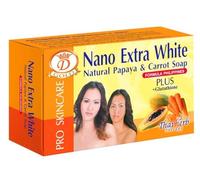 NANO Savon Nettoyant Extra White éclaircissant - Pour Visage, Contrôle Huile, Réduit Imperfections, Melasma et Taches de Rousseur - Organique