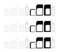 Nano SIM Cartes Kit 6 Set, 4 in1 SIM Nano Adaptateur de Carte, Adaptateur SIM et Epingle D'ejection, pour Smartphone, Téléphone portable et tablette