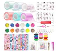 Nano Tape Bubble Kit pour Enfants: Rubans à Bulles DIY Nano Craft Kit pour Enfants - Ruban à Bulles Gonflable avec Paillettes Sequins Autocollants (Multicolor)