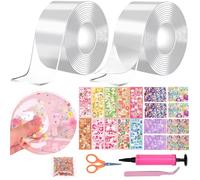 Nano Tape Bubbles, Kit de Bulles Nano Tape pour Enfants, Multiusage, Ruban avec Poudre Scintillante Transparent pour Le Bricolage, la Décompression et la Décompression des Bulles(A)