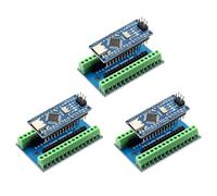 Nano-V3 Module avec Puce CH340 + Nano I/O Shield V1.O Carte d'extension Simple avec bornes à vis Compatible avec Arduino Nano (3 pièces)