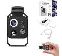 Nano Zoom 200x for iPhone, Nanozoom 200x Magnification Zoom, Nanosight x200, Nanozoom for iPhone, Nano Zoom Lens for iPhone with LED Light Universal Clip (Black)