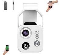 Nano Zoom 200x pour iPhone, microscope de poche 200x, mini microscope de poche pour téléphone avec polariseur, objectif M-icroscope de téléphone, lentille à clipser, revêtement multicouche, lumière de
