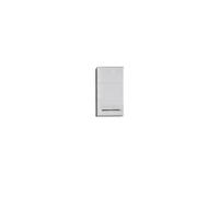 NanoBad Armoire de toilette avec miroir, 1 porte, aspect béton, blanc brillant.
