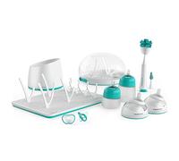 Nanobebe Ensemble de biberons et de nettoyage ultimes pour lait maternel et formule, essentiels de nettoyage et d'apaisement, cadeau de naissance pour nouveau-né, nourrisson et bébé, bleu sarcelle