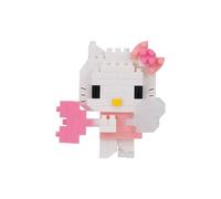 Nanoblock Hello Kitty Dreaming Angel Mini Figurine Construction Micro-Blocs | Kawada Nanoblock Bandai - Hello Kitty version Ange avec ailes et cœur, 140 pièces, modèle à construire - NBCC274