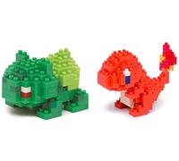 Nanoblock - Lot de 2 ensembles - Hitokage et Bulbasaure (Fushigidane) - Personnages Pokémon réglables (importé du Japon)