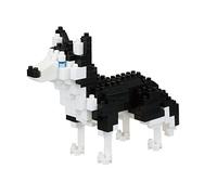 Bandai - Nanoblock - Figurine Chien - Husky Sibérien - Mini-Figurine en Briques 190 pcs - Jeu de Construction Montage Maquette Animaux - Kit Construction Jouet Enfant 12 Ans et + Ado Adultes - NBC264