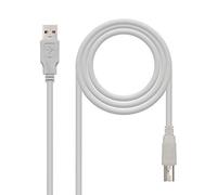 NanoCable 10.01.0102 - Câble d'imprimante USB 2.0, mâle-mâle, Gris, 1mts