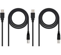 NANOCABLE 10.01.0103-BK - Câble d'imprimante USB 2.0, mâle-mâle, Noir,1.8mts (Lot de 2)