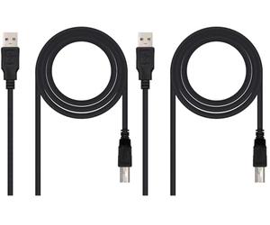 NANOCABLE 10.01.0103-BK - Câble d'imprimante USB 2.0, mâle-mâle, Noir,1.8mts (Lot de 2)
