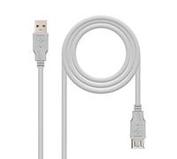 NanoCable 10.01.0204 - Câble rallonge USB 2.0, mâle-femelle, Beige, 3mts