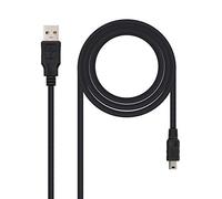 NANOCABLE 10.01.0401 - Câble USB 2.0 vers mini USB, mâle-mâle, Noir, 1mts