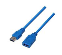 Nanocable 10.01.0901-BL, 1 m, USB A, USB A, 3.0 (3.1 Gen 1), Mâle-Femelle, Bleu