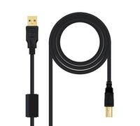 Nano Cable 10.01.1202 Câble USB 2.0 avec ferrite type A mâle vers B mâle Noir