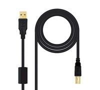 Nanocable 10.01.1203 - Câble d'imprimante USB 2.0 avec ferrite, mâle-mâle, 3mts