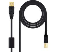 Nanocable 10.01.1203 - Câble d'imprimante USB 2.0 avec ferrite, mâle-mâle, 3mts
