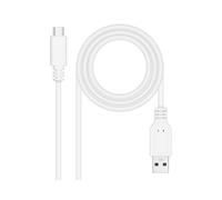 Nanocable 10.01.2103-W: Câble USB 2.0 3m, Connecteurs USB-C vers USB-A, Blanc, Transfert 0.48 Gbit/s, Courant 3A, RoHS