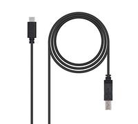 Nanocable 10.01.2201 - Câble d'imprimante 3A USB 2.0 vers USB-C, mâle-mâle, 1mts