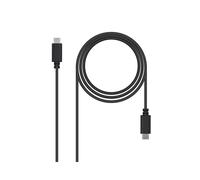 Nanocable 10.01.2301 : Câble USB 2.0 USB-C Mâle/Mâle, 1m, 480 Mbit/s, Noir, 3A, USB-IF, RoHS