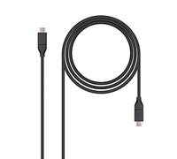 Nanocable 10.01.4101 - Câble USB 3.2 Gen2x2 20Gbps 5A/100W 4K/60Hz USB-C/M-USB-C/M, Noir, 1.0m