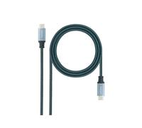 Nanocable 10.01.4101-COMB : Câble USB-C vers USB-C 3.2 Gen 2 (3.1 Gen 2), 1m, 10 Gbit/s, 100W Power Delivery, 5A, Noir/Gris, RoHS