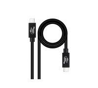 Nanocable 10.01.5001 : Câble USB4 Gen 3x2, USB-C vers USB-C, 1m, 40 Gbit/s, 240W Power Delivery, DisplayPort Alt Mode, HDR10, HDCP 1.4/2.3