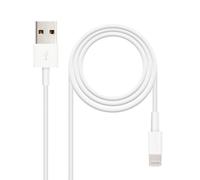 Nanocable Câble Lightning 10.10.0401 USB‑A 1 m Blanc USB 2.0 pour iPhone/iPad/iPod