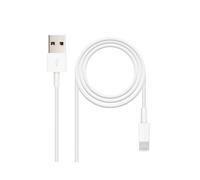 Nanocable 10.10.0402 : Câble Lightning vers USB A 2.0, Longueur 2m, Blanc, Certifié RoHS, Compatible iPhone/iPad/iPod