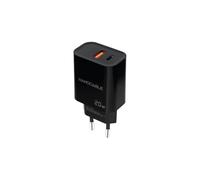 NANOCABLE 10.10.2008 - Chargeur USB-C PD et USB-A QC 20W, Double Port pour Charge Rapide, Compact et Compatible, Noir